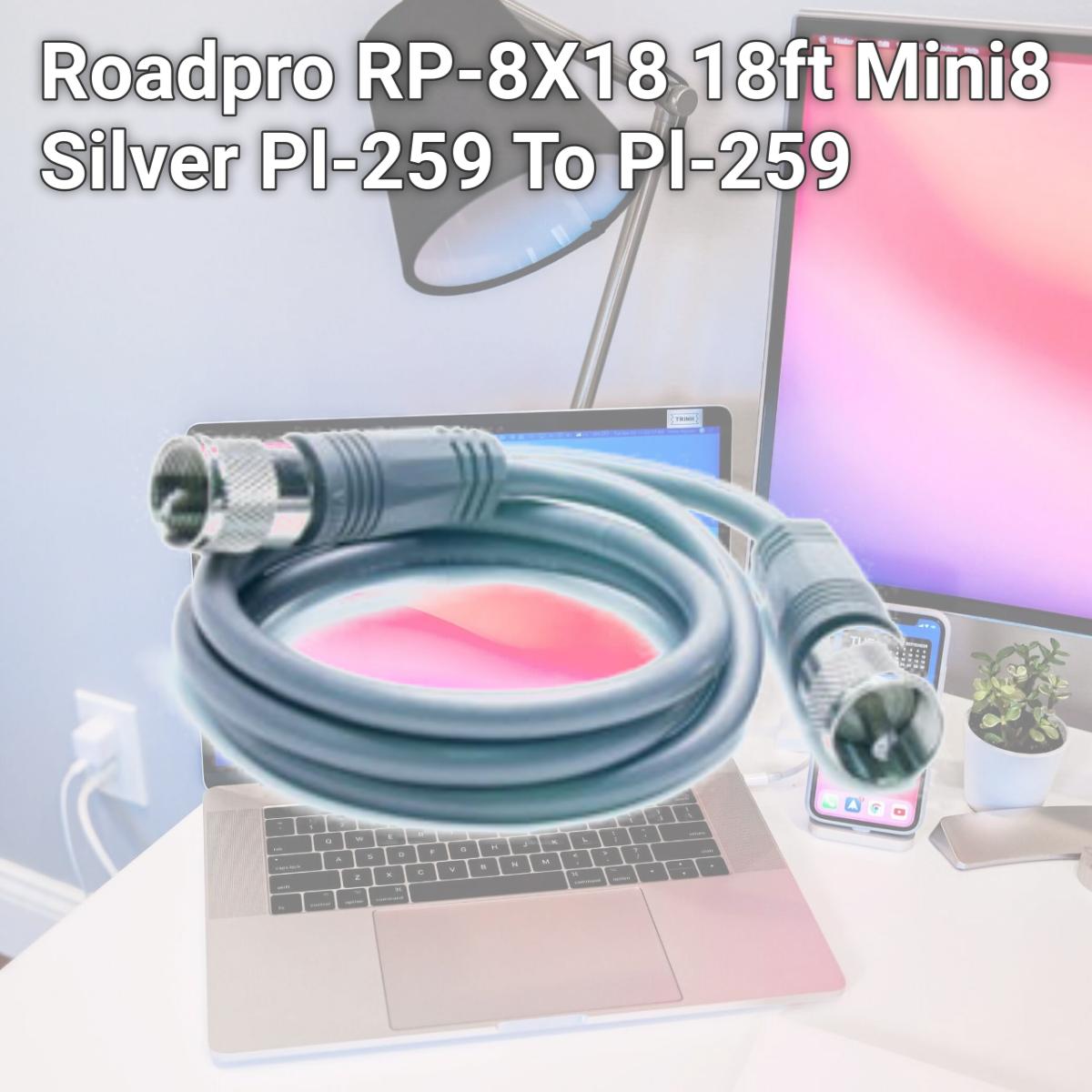 Picture of Roadpro RP-8X18 18ft Mini8 Silver Pl-259 To Pl-259