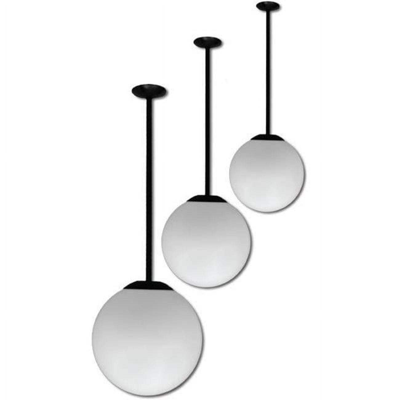 D7515-18-b 16 In. 120 V 50 Watts Ceiling Globe Fixture 18 In. Drop With Metal Halide Lamp, Black
