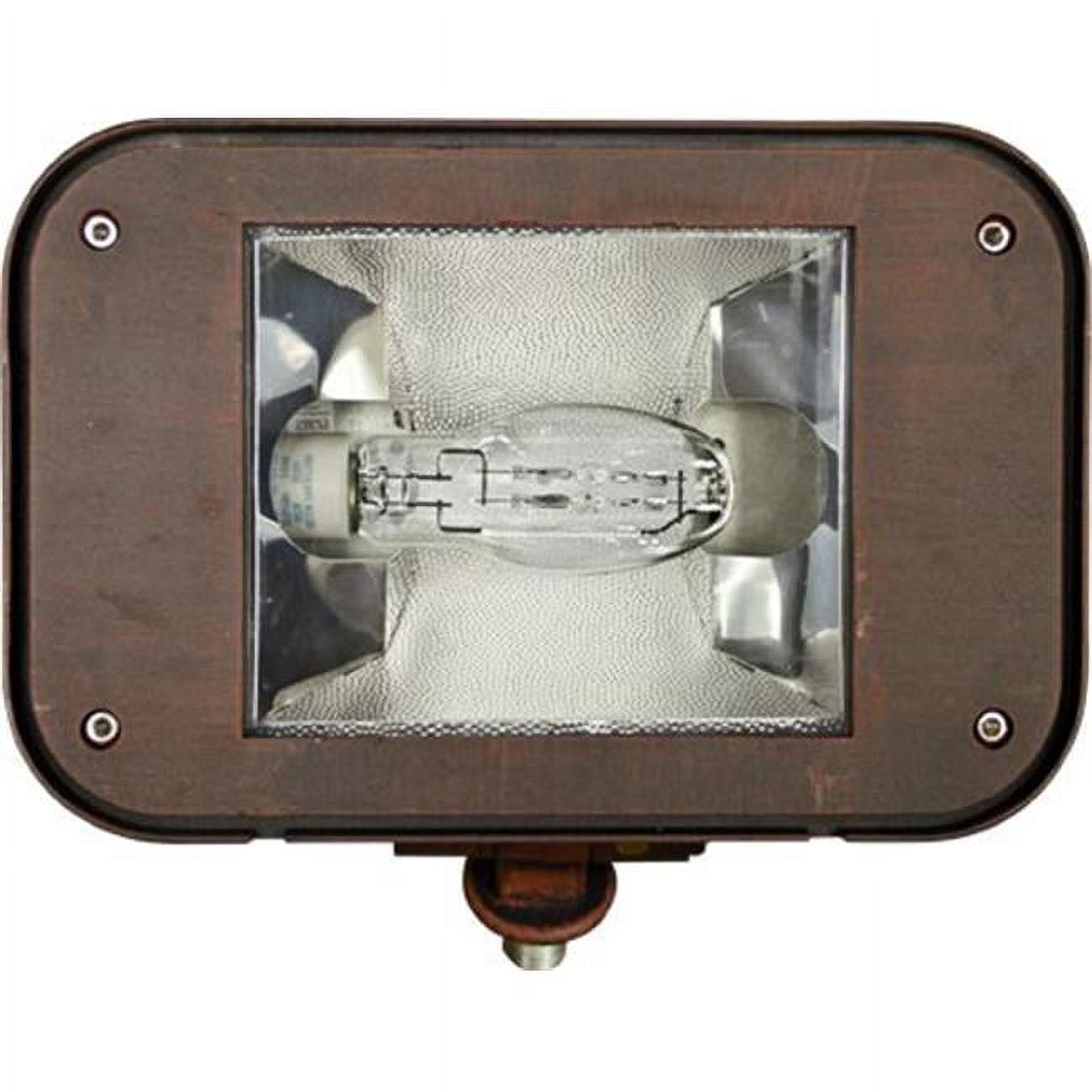 11.88 X 12.88 X 8.88 In. 120 V 50 Watts Powder Coated Cast Aluminum Flood Fixture Light With Double Ended High Pressure Sodium Lamp, Bronze