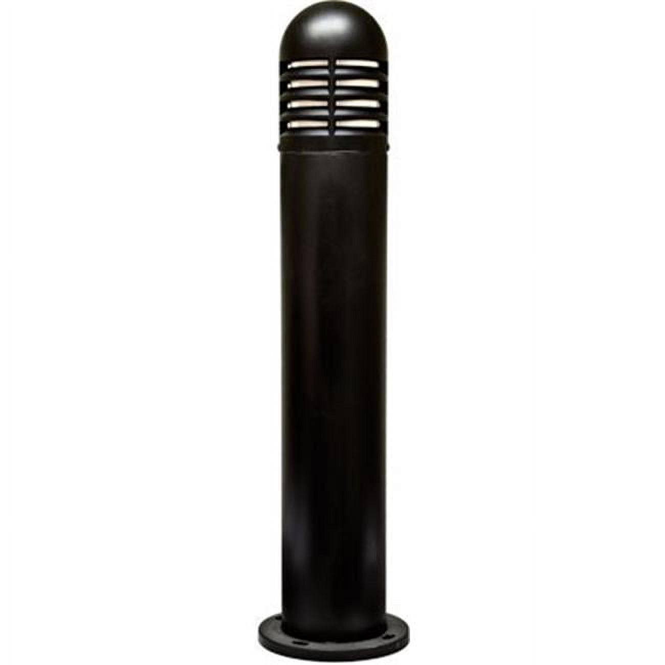 D180-b 60 Watts 120 V Incandenscent Louvered Down Fiberglass Bollard With Ul Listed Wire & Cable, Black & Bronze