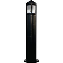 Pathway, Walkway, Driveway & Entrance Bollard - 60w 120v - Clear & Frosted, Heat Resistant, Polycarbonate Lens, Black