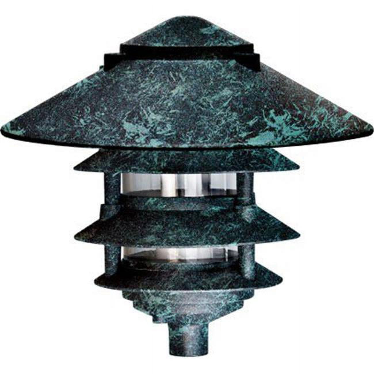 10 In. Four Tier Pagoda Light - 7w 120v, Verde Green