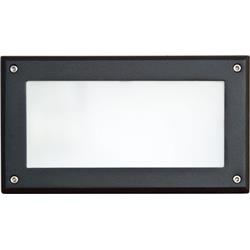 Recessed Open Face Brick, Step & Wall Light - 7w 120v, Black