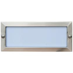 Recessed Open Face Brick, Step & Wall Fixture, Electroplated Stainless Steel