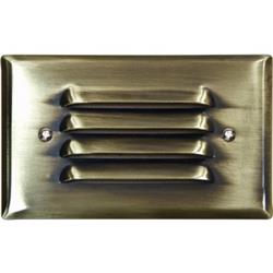 Recessed Louvered Down Brick, Step & Wall Light, Antique Brass