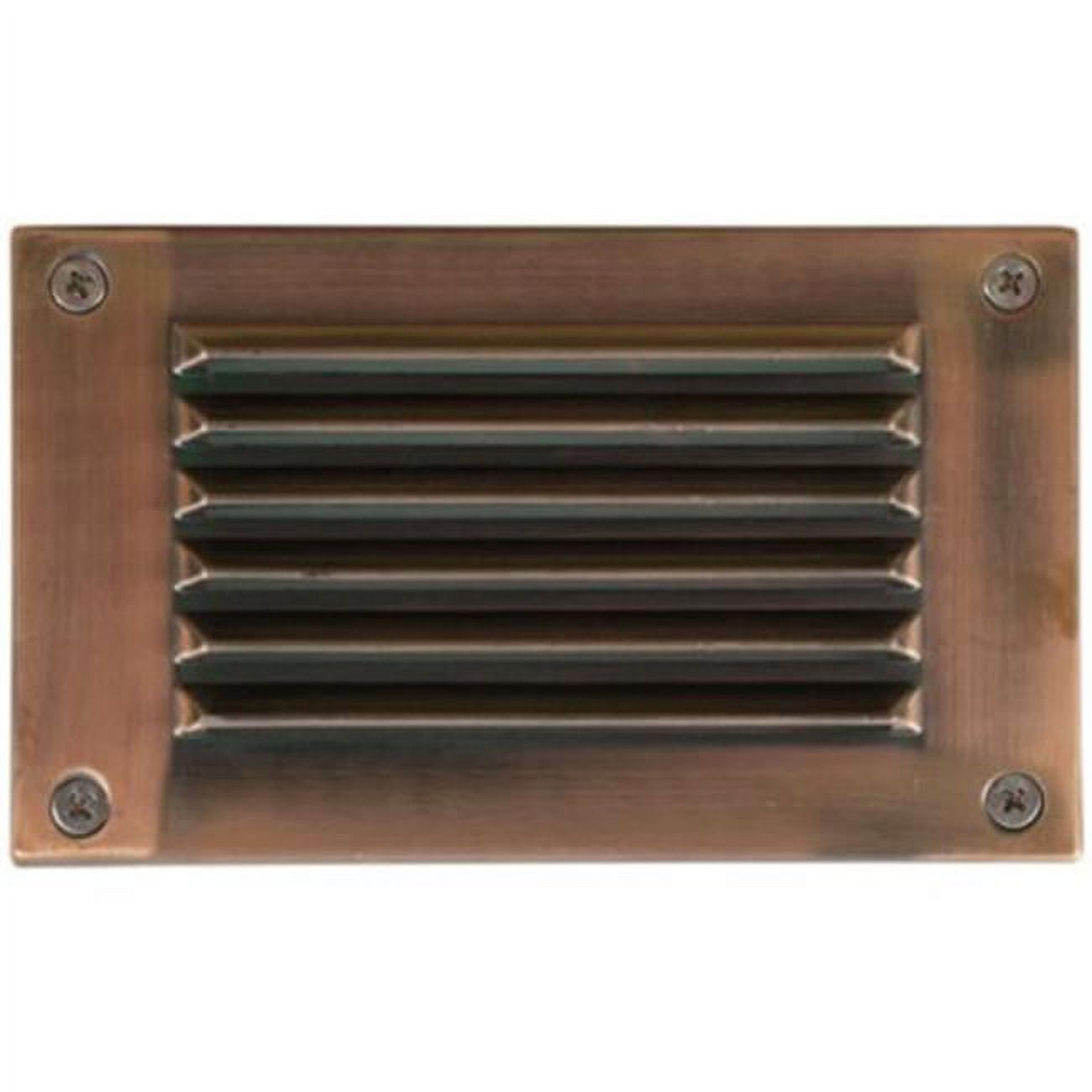 Recessed Louvered Down Brick, Step & Wall Fixture, Antique Copper