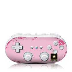 Wiicc-army-pnk Nintendo Wii Classic Controller Skin - Army Pink