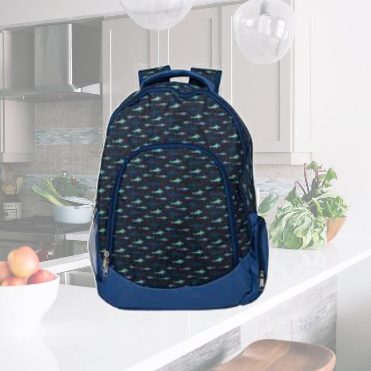 Picture of DICKSONS CC-BPK1009-CG Shark Ocean Blue Laptop School Backpack