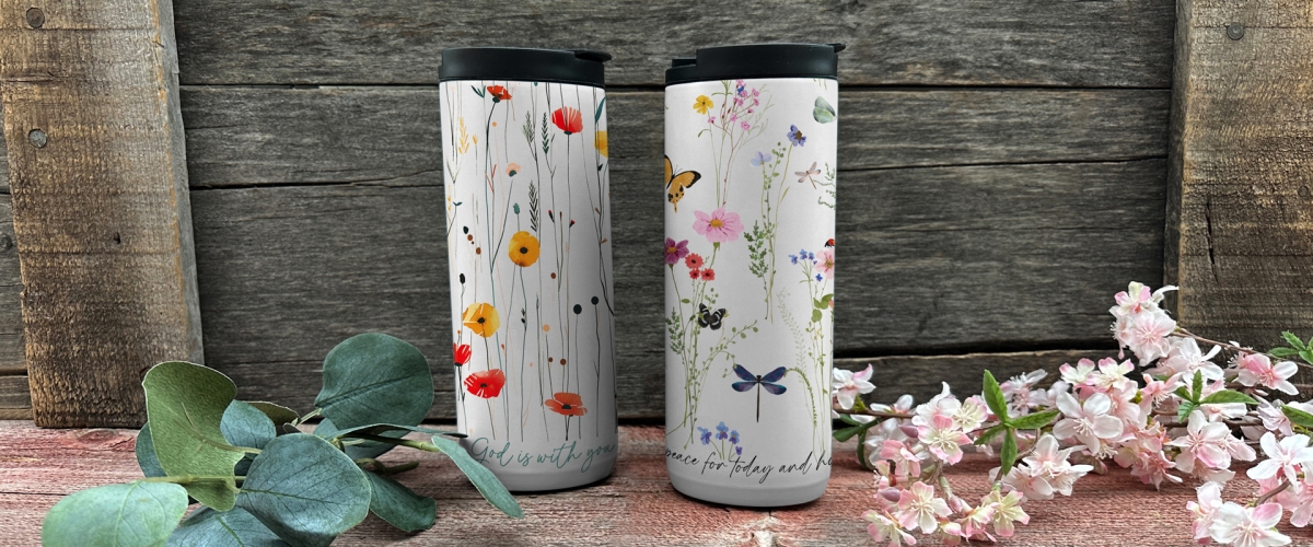 Picture of Dicksons 37016 Tumbler Peace For Today With Insects