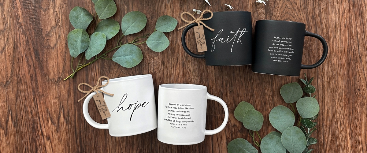 Picture of Dicksons 18484 Mug Faith Trust In The Lord Black 18Oz
