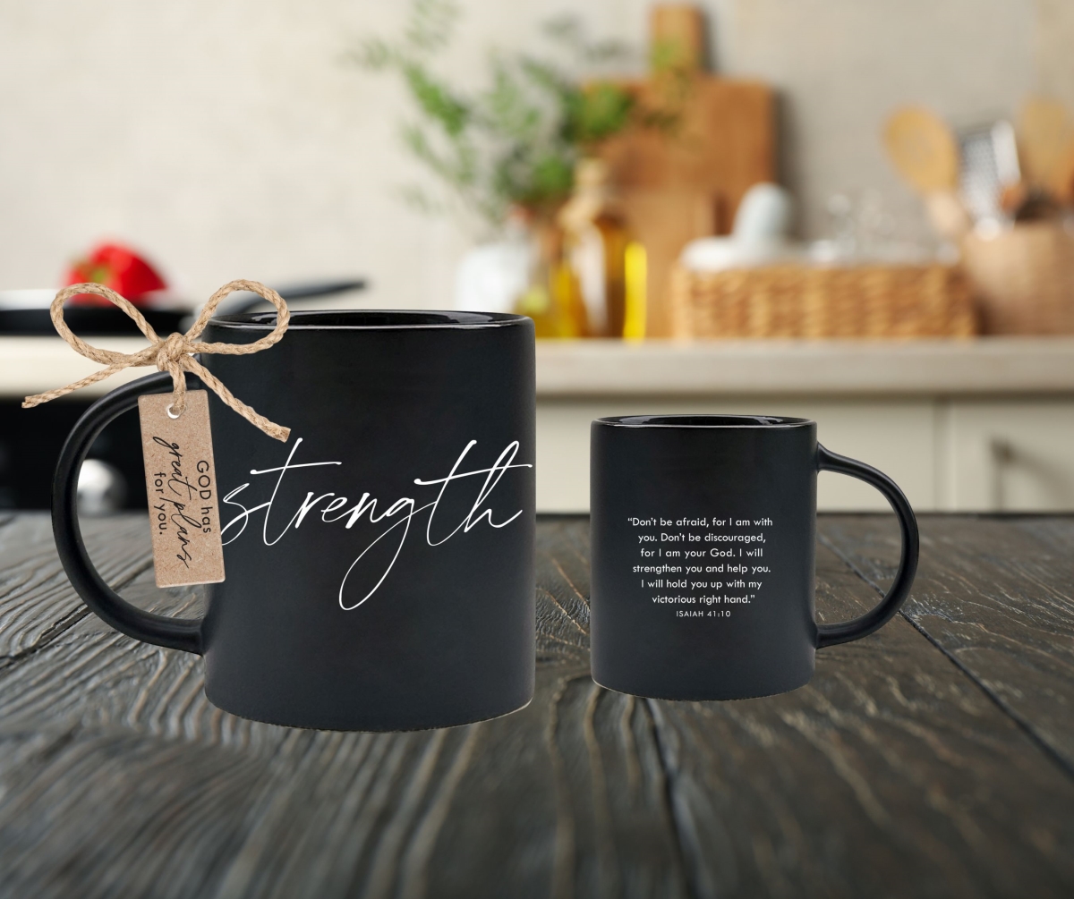 Picture of Dicksons 18483 Mug Strength Do Not Be Afraid Black 18Oz