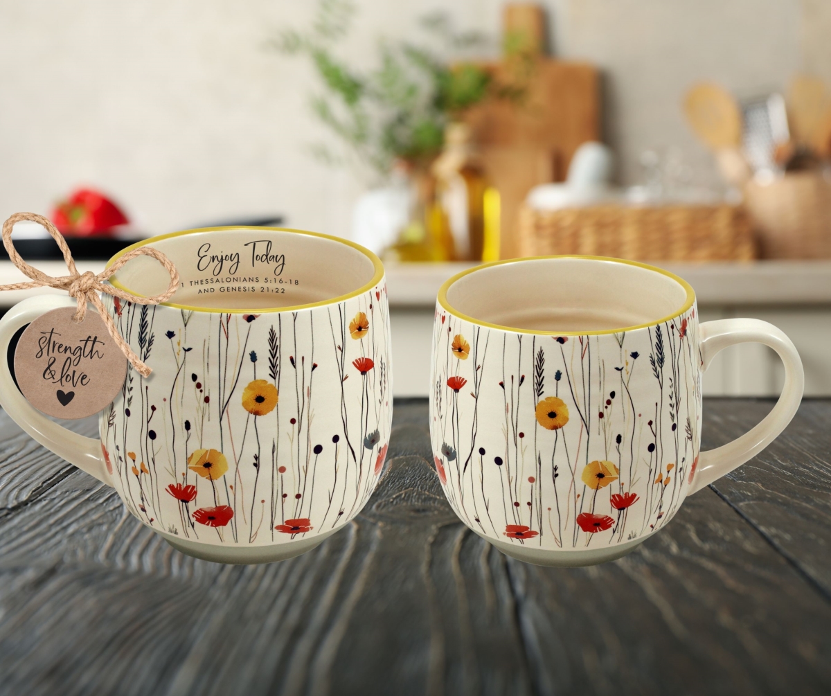 Picture of Dicksons 18542 Mug Enjoy Today Floral Strength And Live