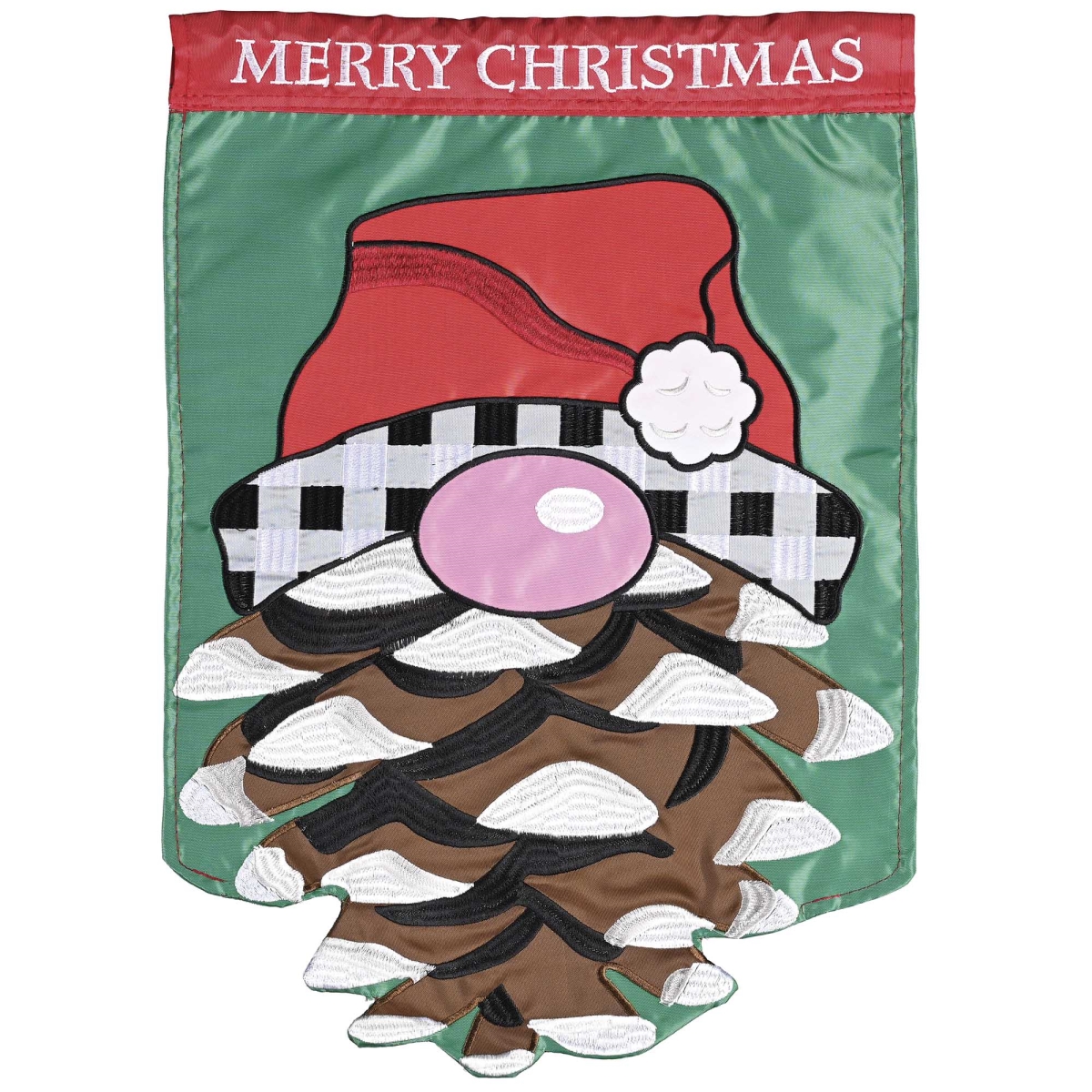 M012145 Gardenflag Christmas Gnome Pinecon Beard