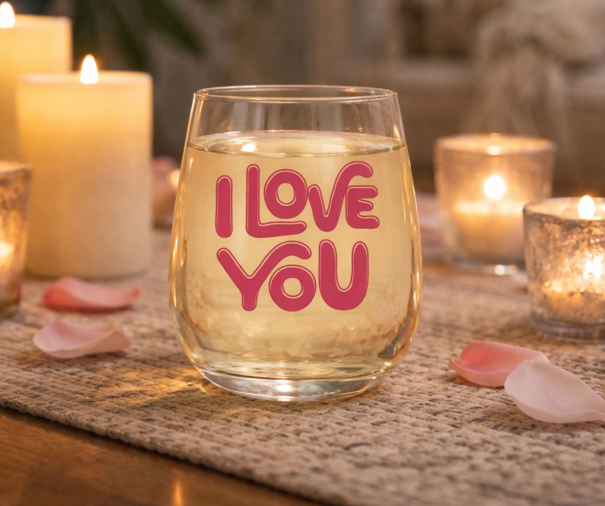 Picture of Dicksons WGL12 Wine Glass I Love You 15 Oz