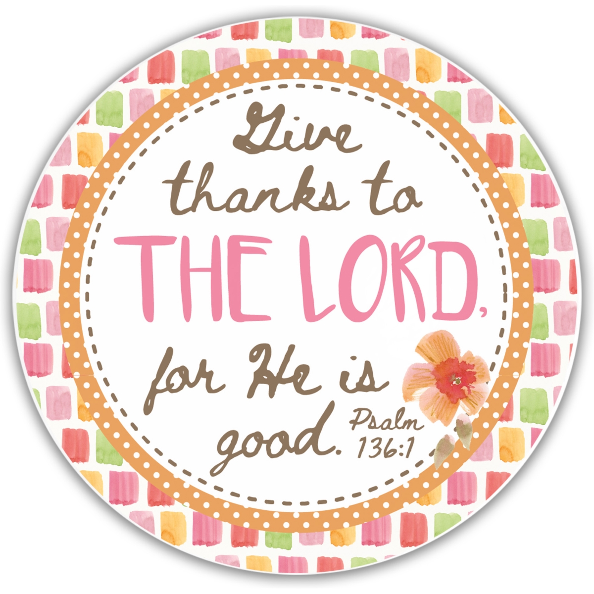 GLC5 Glass Coaster Give Thanks To The Lord
