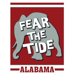 01306 Fear The Tide Alabama Elephant Crimson Garden Flag - Small
