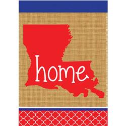 01952 Louisiana Home Applique Double Sided Burlap Garden Flag