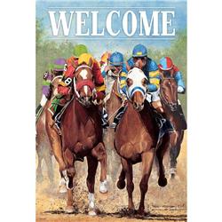 08841 Welcome Horse Racing Flag - Small