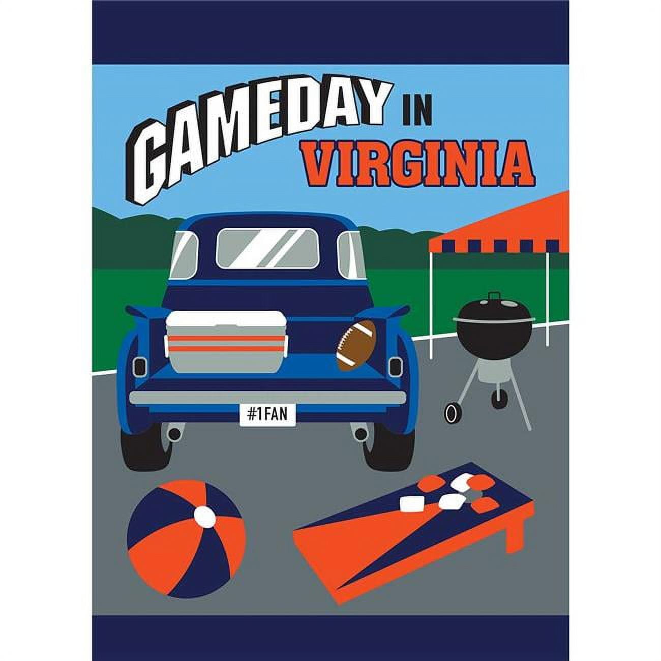 1453 13 X 18 In. Game Day In Virgina Garden Flag - Navy & Orange