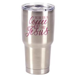 Sstum-11 8 X 4 In. 30 Oz Stainless Steel Tumbler With Lid - This Girl Runs On Coffee & Jesus
