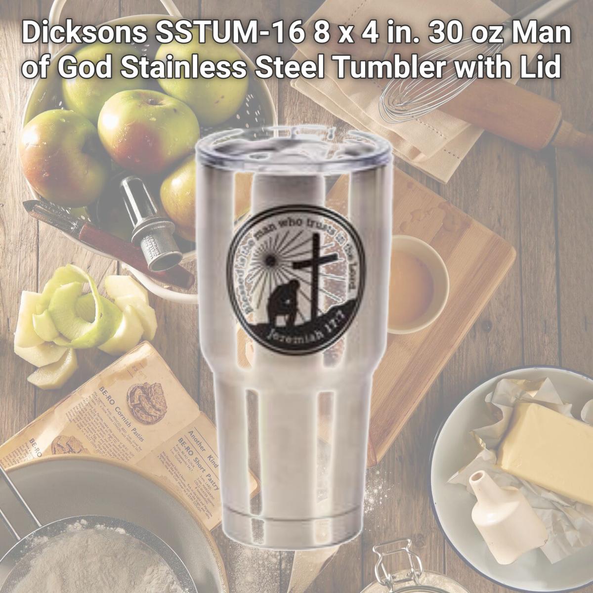 Picture of Dicksons SSTUM-16 8 x 4 in. 30 oz Man of God Stainless Steel Tumbler with Lid