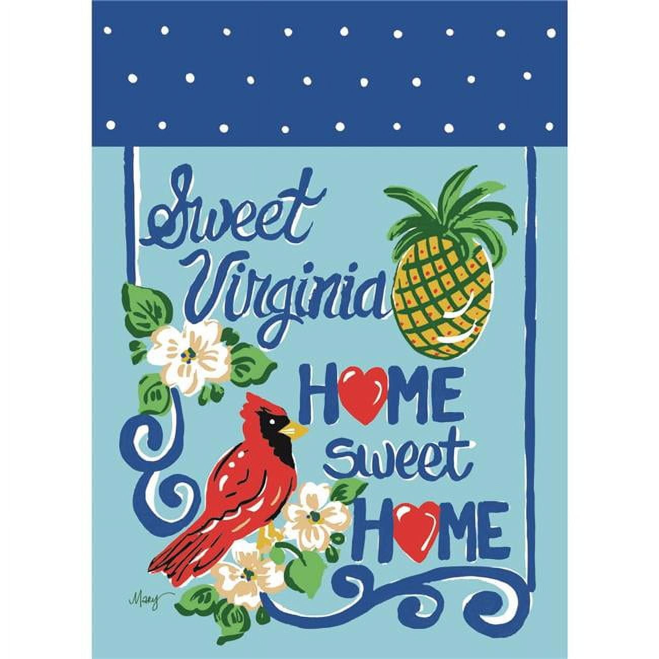 M010048 13 X 18 In. Home Sweet Home Virginia Burlap Garden Flag