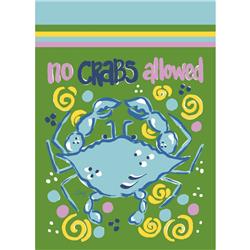 M010052 13 X 18 In. No Crabs Allowed Polyester Garden Flag
