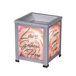 Gw308gb Silver Metal Electrical Wax Tart & Oil Glass Lantern Warmer - Love Gathers Here