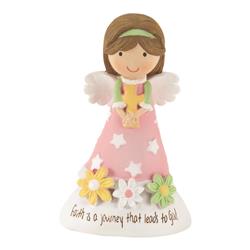 Angr-1056 2.5 In. Angel Figurine, Resin - Faith Is A Journey That Leads To God
