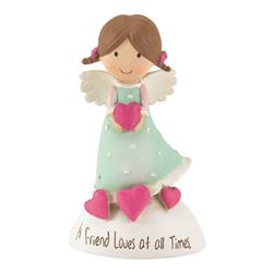Angr-1058 2.5 In. Angel Girl Figurine, Resin - A Friend Loves At All Times