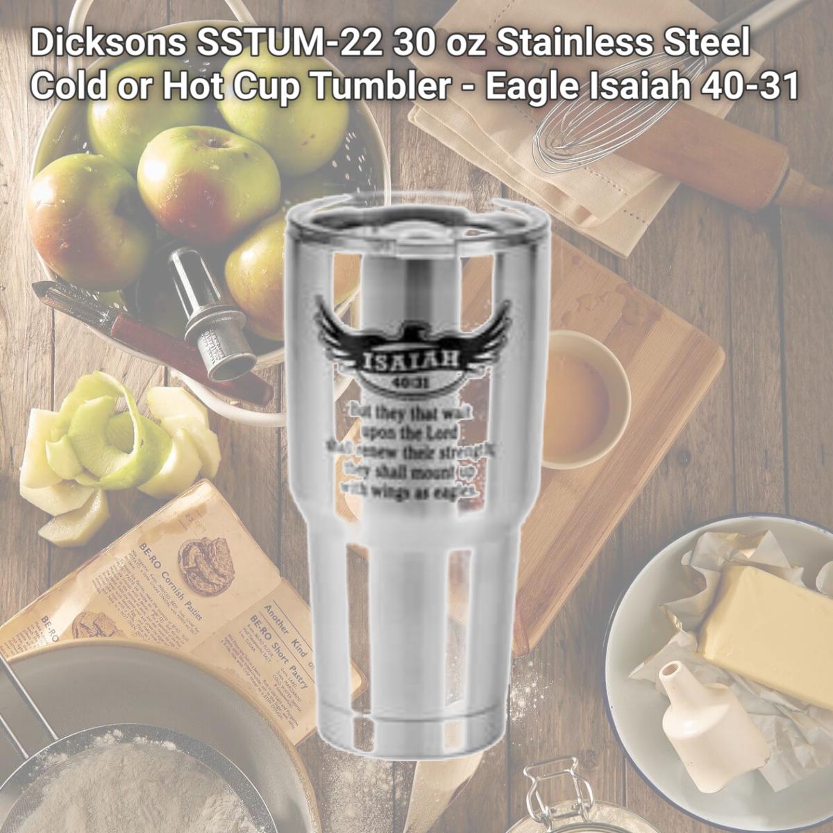 Picture of Dicksons SSTUM-22 30 oz Stainless Steel Cold or Hot Cup Tumbler - Eagle Isaiah 40-31