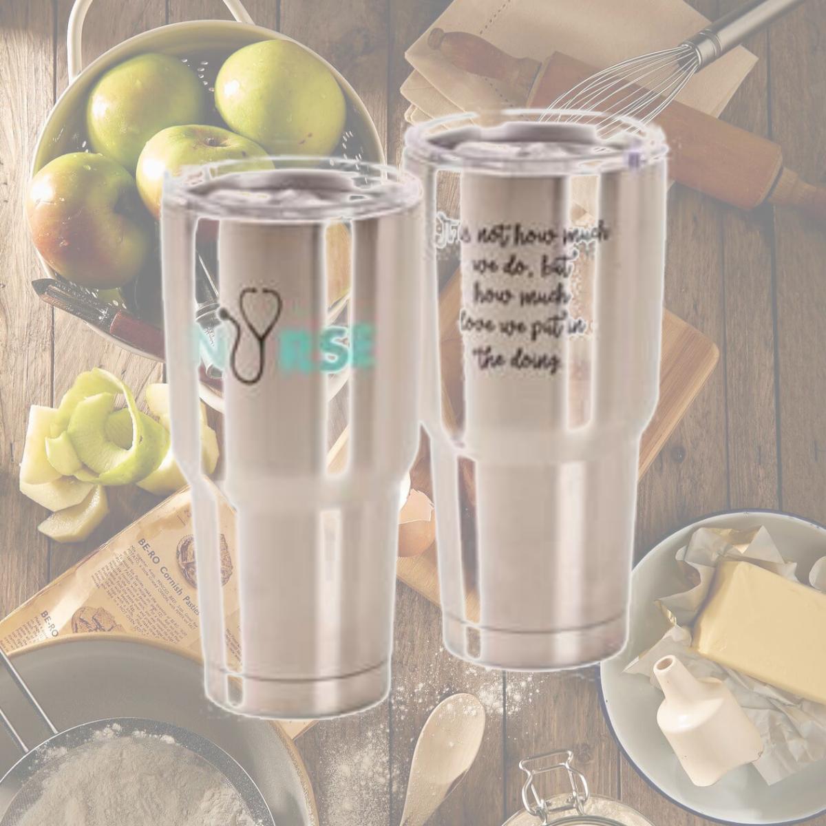 Picture of Dicksons SSTUM-24 30 oz Stainless Steel Cold or Hot Cup Tumbler - Nurse Quote