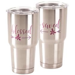 Sstum-37 30 Oz Stainless Steel Cold Or Hot Cup Tumbler - Blessed