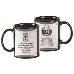 Mug-1102 11 Oz Man Of God Prayer Crmic Mug, Black