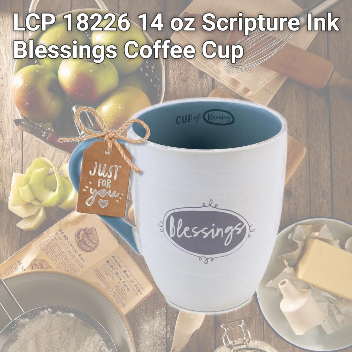 Picture of LCP 18226 14 oz Scripture Ink Blessings Coffee Cup