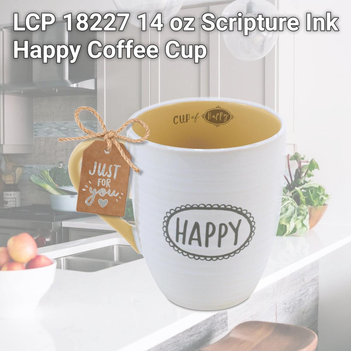 Picture of LCP 18227 14 oz Scripture Ink Happy Coffee Cup