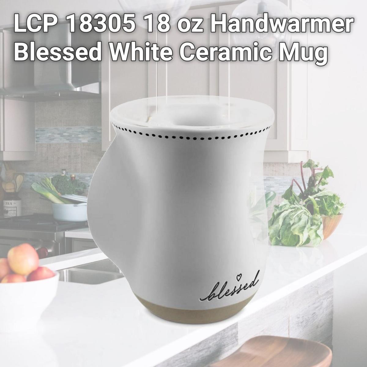 Picture of LCP 18305 18 oz Handwarmer Blessed White Ceramic Mug