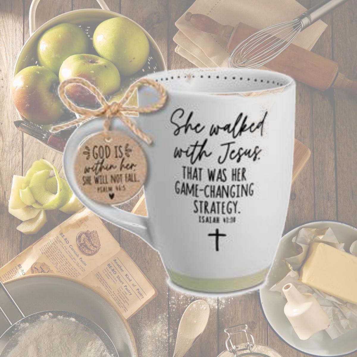 Picture of LCP 18308 17 oz She Walked Jesus White Ceramic Mug