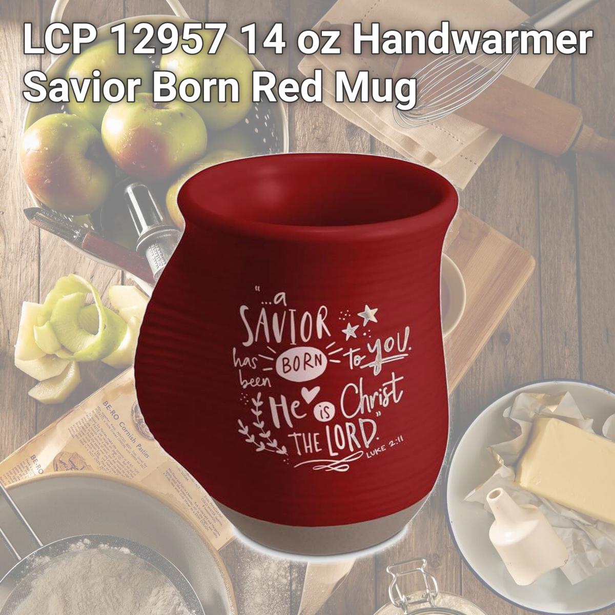 Picture of LCP 12957 14 oz Handwarmer Savior Born Red Mug