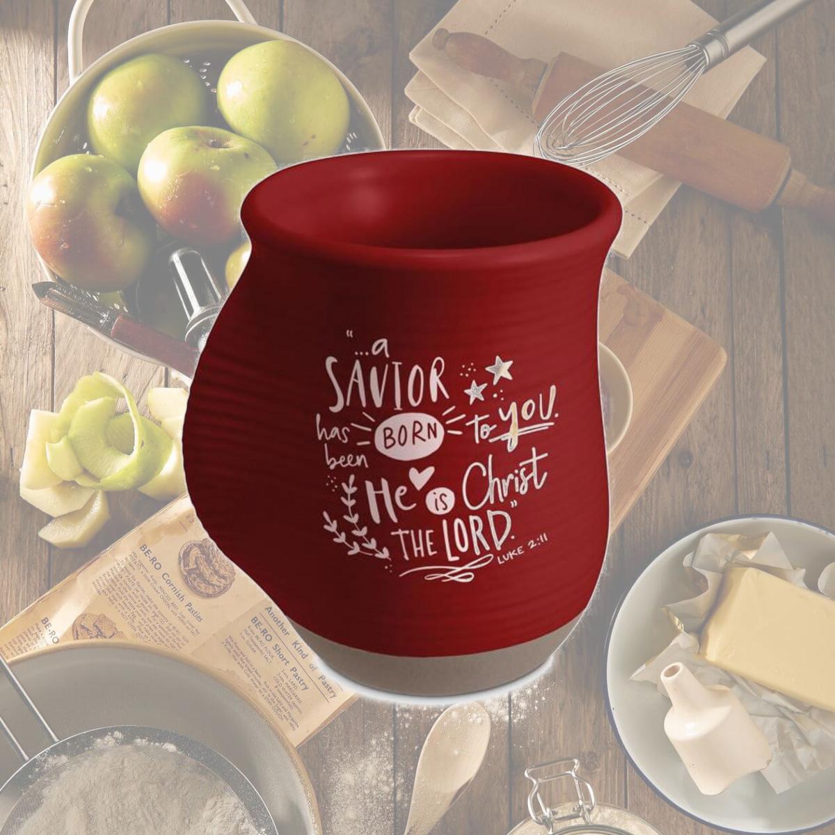 Picture of LCP 12957 14 oz Handwarmer Savior Born Red Mug