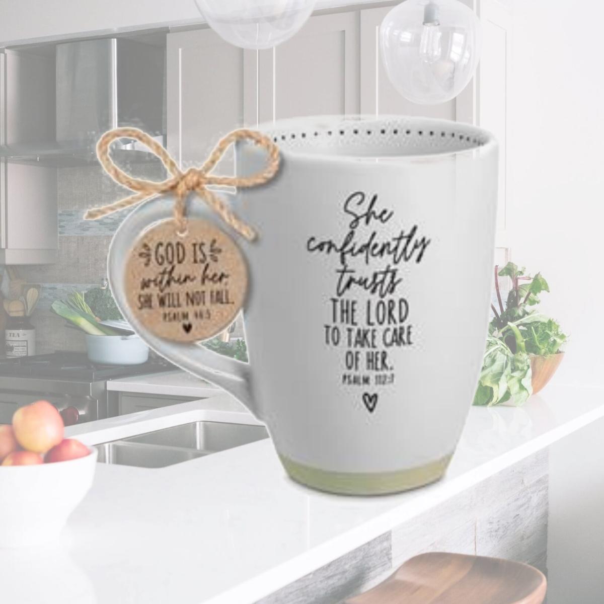 Picture of Dicksons 18300 17 oz Unisex She Confidently Trusts Coffee Mug, White - One Size