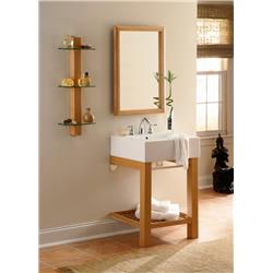 2550-8cwh-mp Lavatory Console With Rectangular Shelf & Mirror, Maple