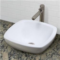 1423-cwh 7.75 X 17.5 X 17.5 In. Square Semi-recessed Vitreous China Bathroom Sink