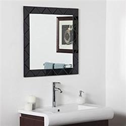 Ssm530b Luciano Frameless Wall Mirror, Black