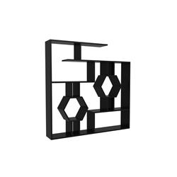 Tmr52bc10 52.7 X 8.6 X 52.7 In. Tamara Geometric Bookcase - Full Black