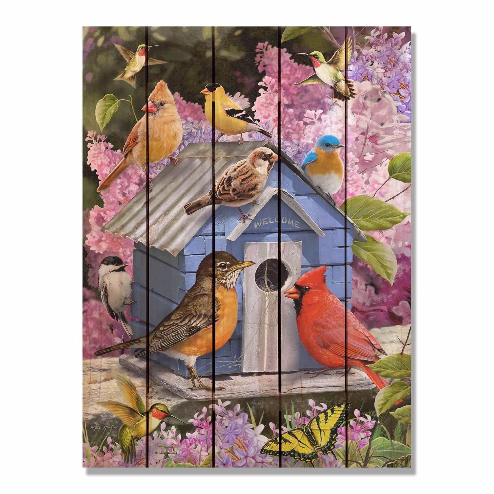 28 X 36 In. Giordanos Spring Birdhouse Inside & Outside Cedar Wall Art