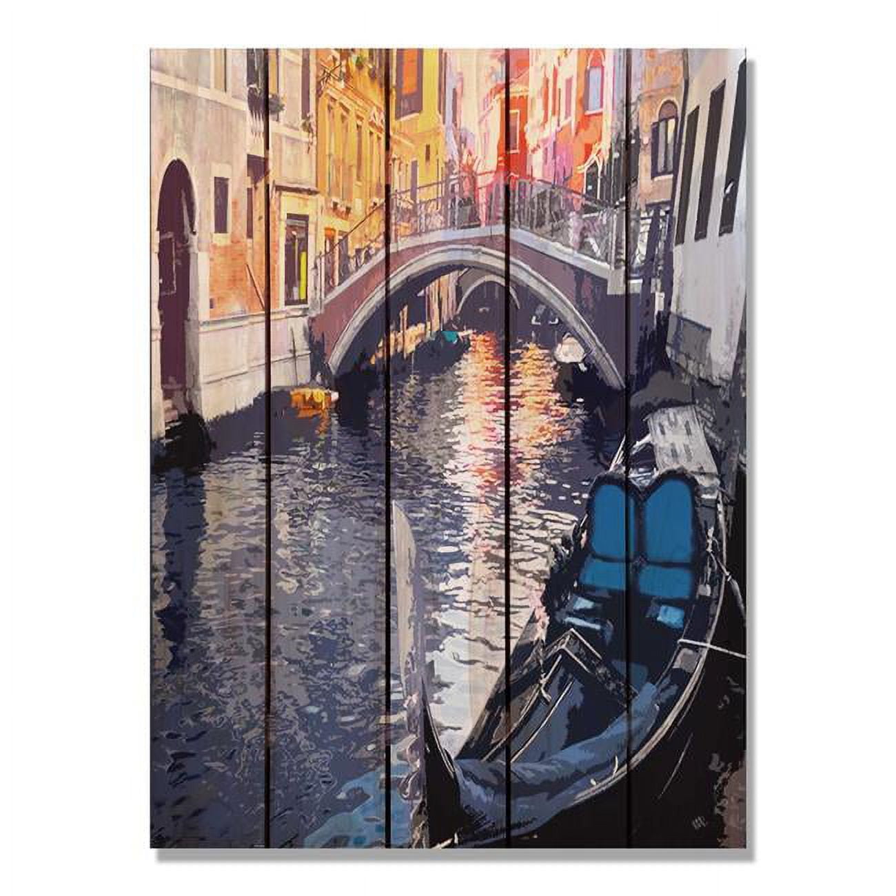 28 X 36 In. Venetian Gondola Inside & Outside Cedar Wall Art