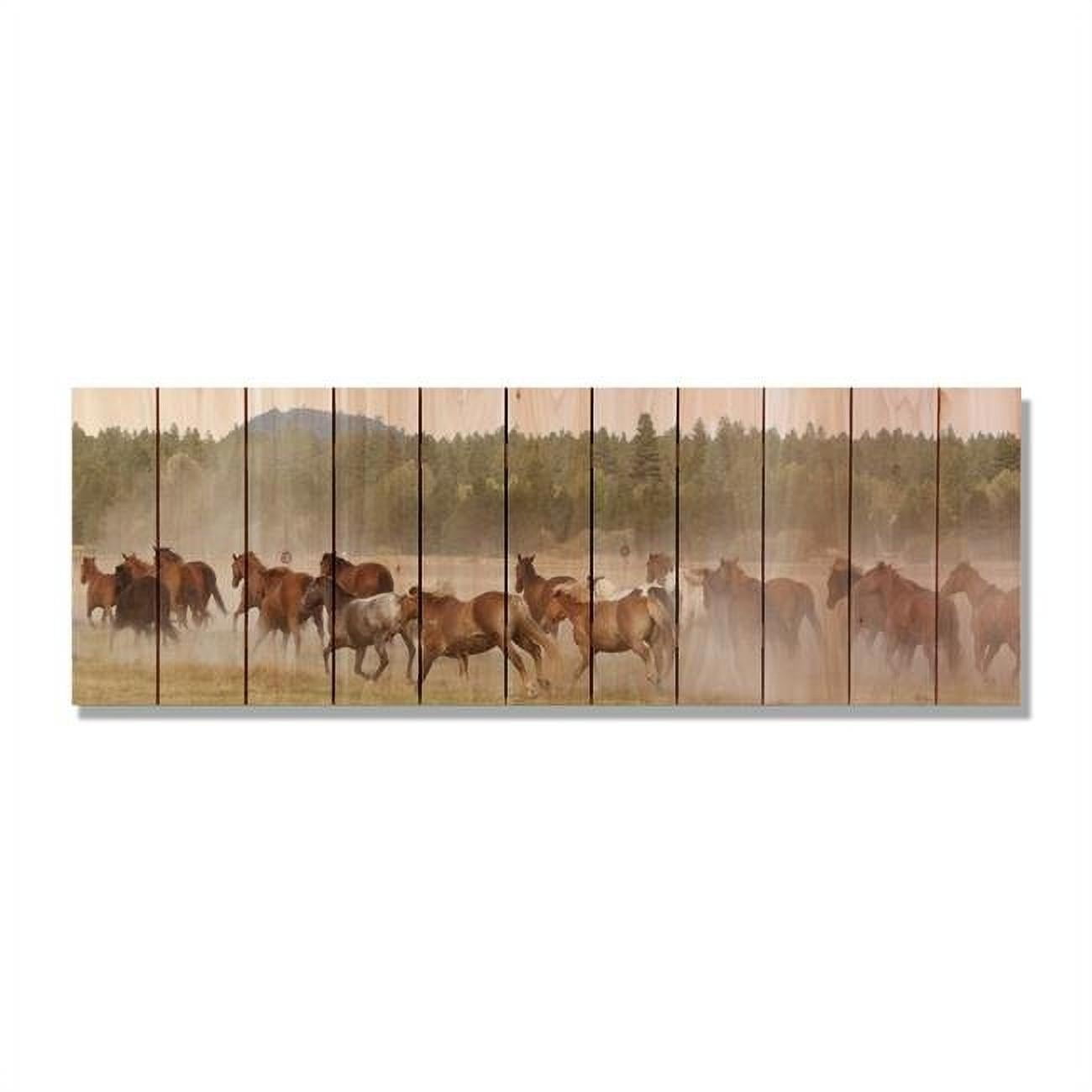 60 X 20 In. Wild Horses Inside & Outside Cedar Wall Art