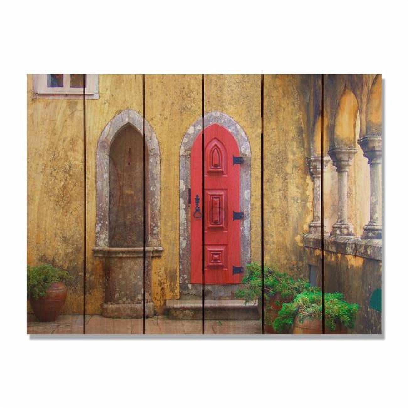33 X 24 In. Red Door Inside & Outside Cedar Wall Art