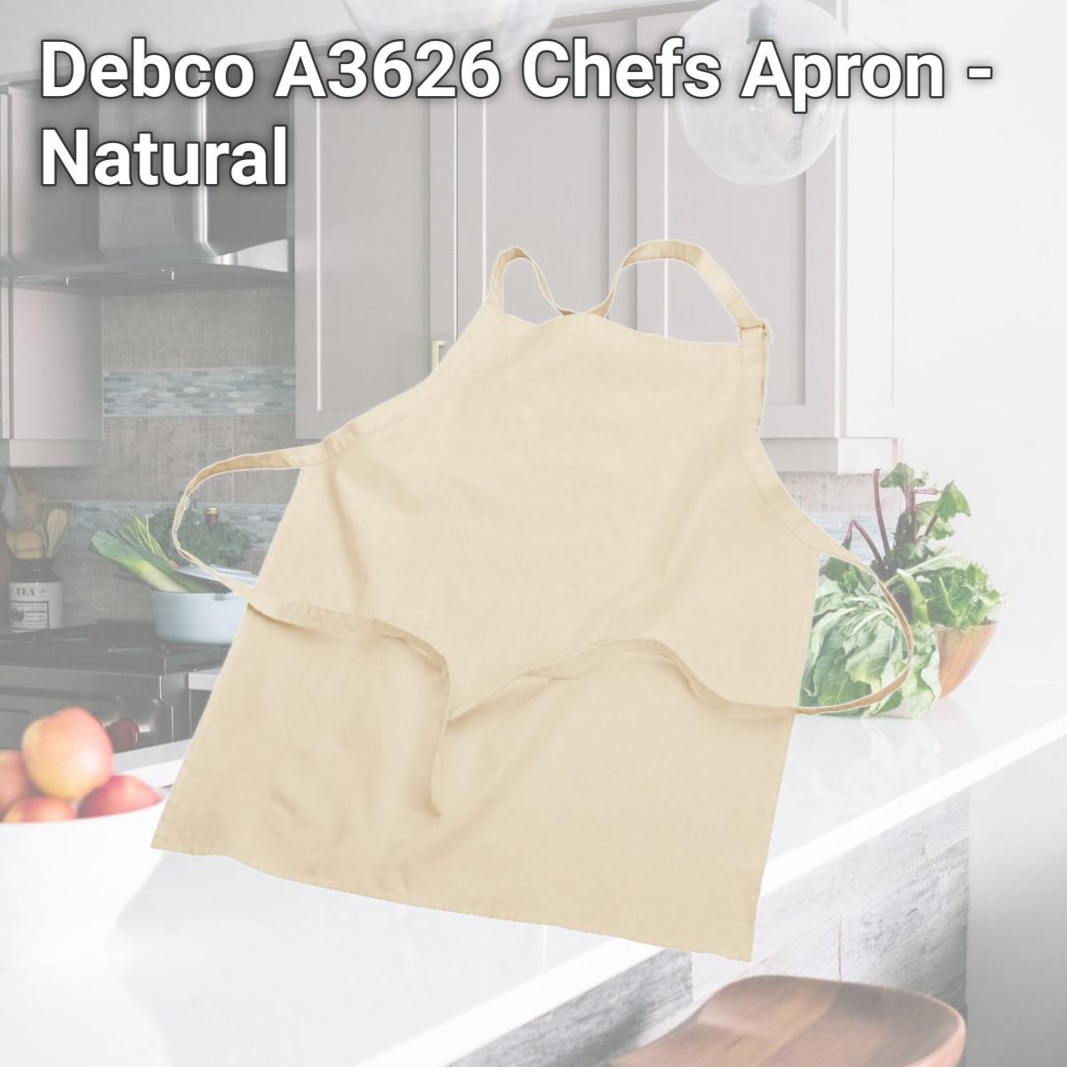 Picture of Debco A3626 Chefs Apron - Natural 
